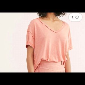 Free people we the free “all mine” open back t-shirt sz med